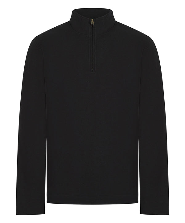 Front Row Premium Piqué 1/4-zip Top - Black