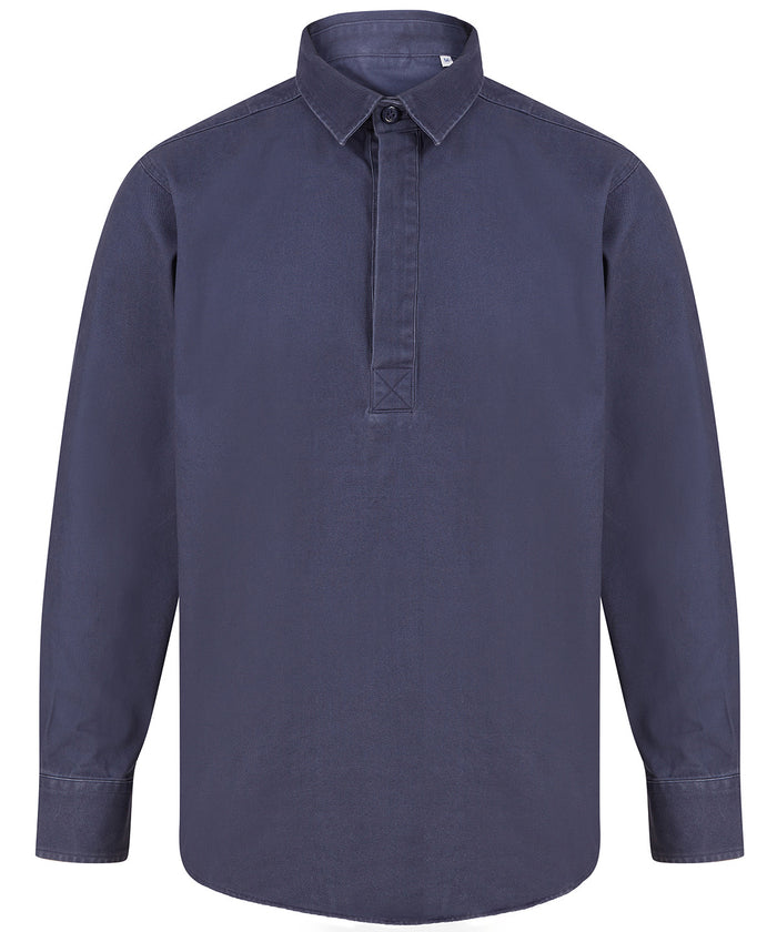 Front Row Pullover Drill Shirt - Washed Navy