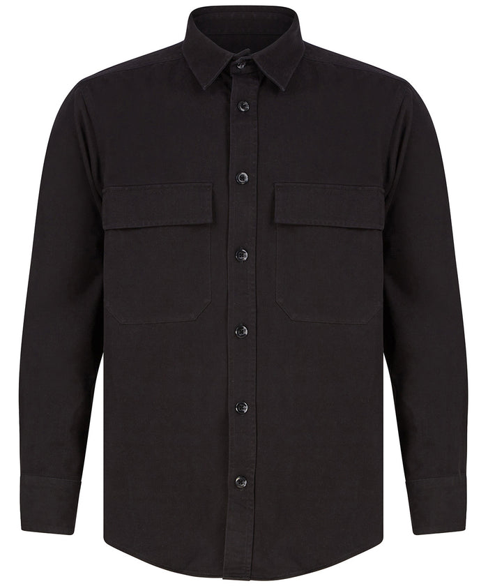 Front Row Drill Overshirt - Black