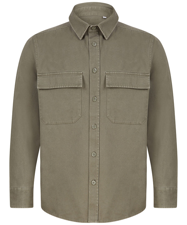 Front Row Drill Overshirt - Khaki
