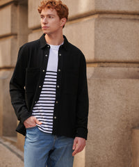 Front Row Premium Piqué Overshirt - Black