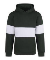 Front Row Heavyweight Panelled Hoodie - Bottle/White