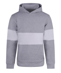 Front Row Heavyweight Panelled Hoodie - Heather Grey/White