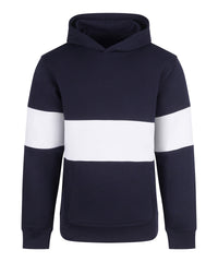 Front Row Heavyweight Panelled Hoodie - Navy/White