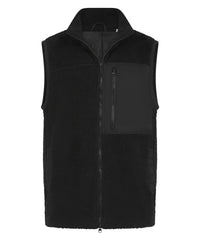 Front Row Recycled Sherpa Gilet - Black