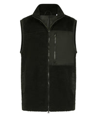 Front Row Recycled Sherpa Gilet - Dark Olive