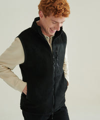 Front Row Recycled Sherpa Gilet - Black
