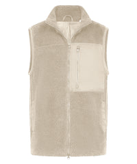 Front Row Recycled Sherpa Gilet - Natural