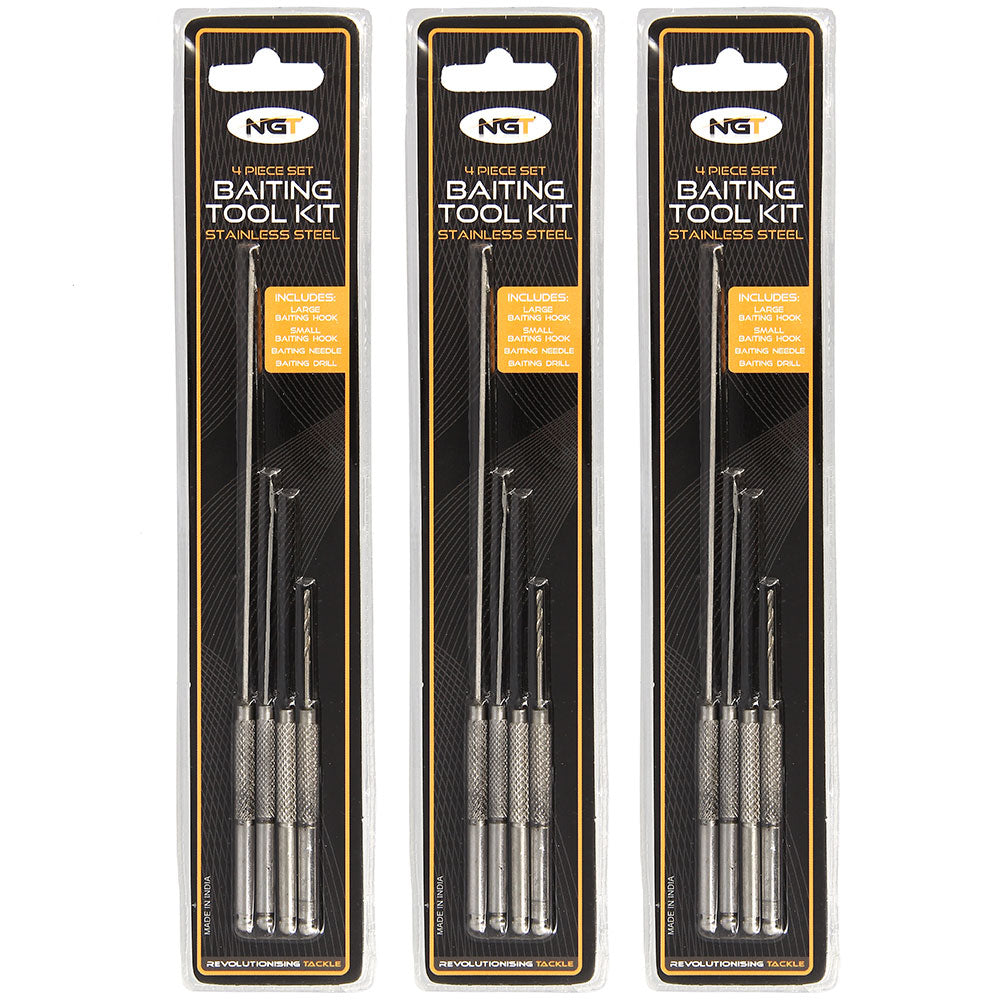 NGT Stainless 4pc Baiting Needle Set