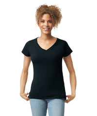 Gildan Softstyle™ Women's V-neck T-shirt - Black
