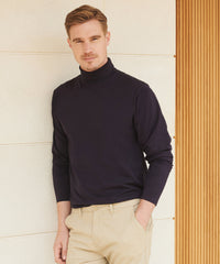 Henbury Long Sleeve Roll Neck Top - Black