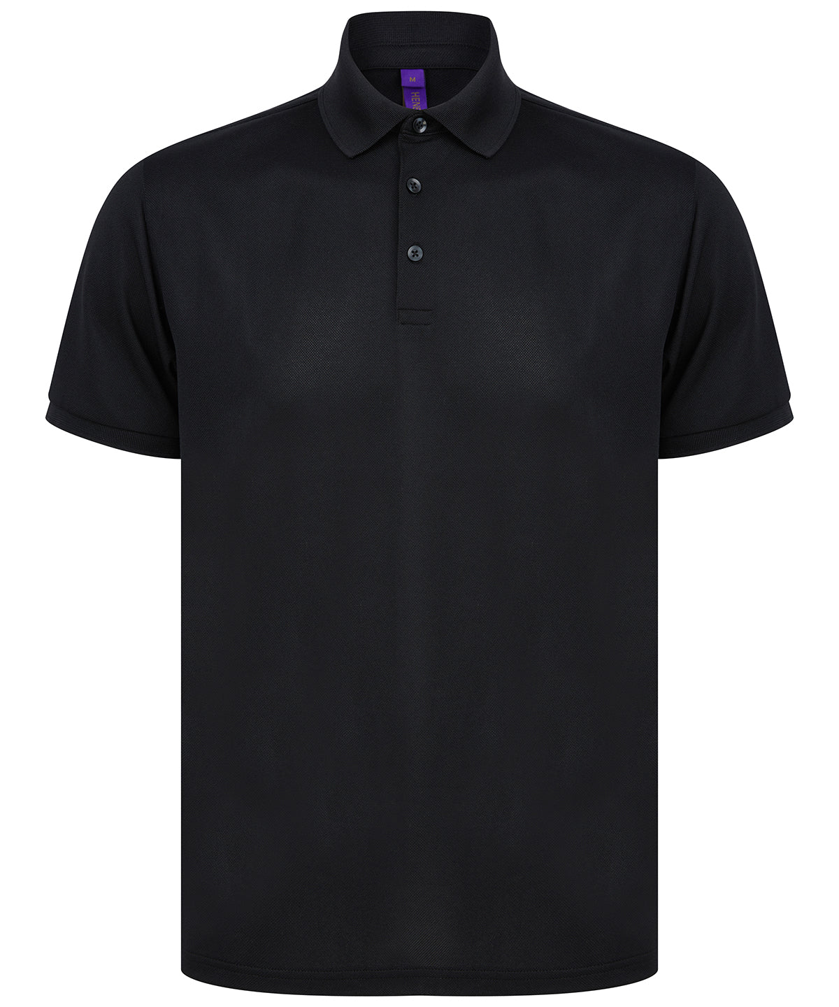 Henbury Recycled Polyester Polo Shirt - Black
