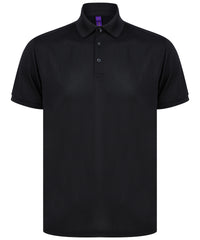 Henbury Recycled Polyester Polo Shirt - Black