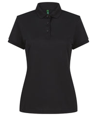 Henbury Women’s Recycled Polyester Polo Shirt - Black