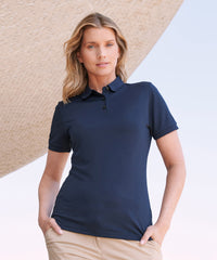 Henbury Women’s Recycled Polyester Polo Shirt - Black