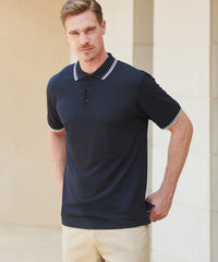 Henbury Double Tipped Coolplus® Polo Shirt - Black/White