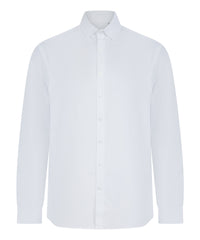 Henbury Long Sleeve ‘cotton-feel’ Coolplus® Shirt - White