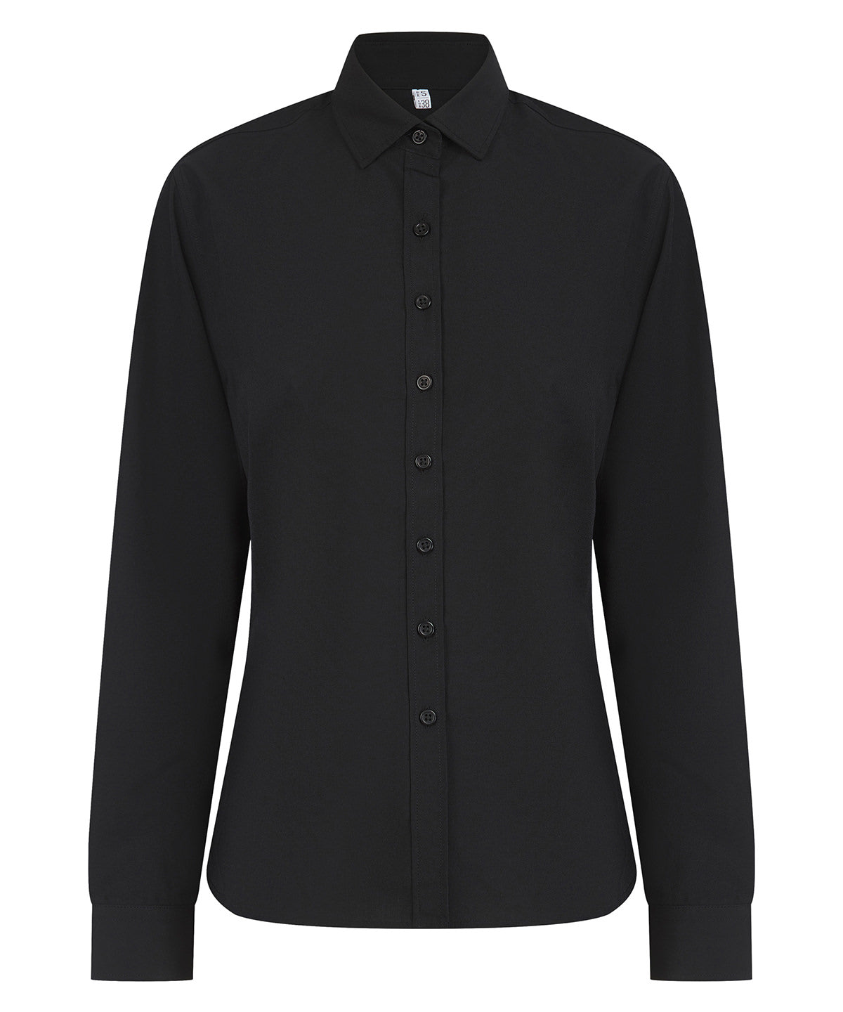 Henbury Women’s Long Sleeve ‘cotton-feel’ Coolplus® Shirt - Black
