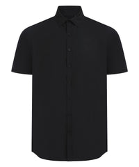 Henbury Short Sleeve ‘cotton-feel’ Coolplus® Shirt - Black