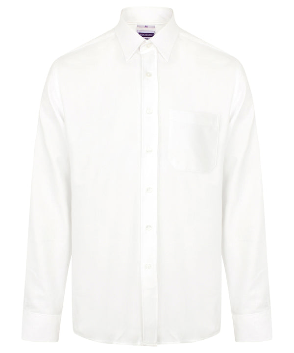 Henbury Wicking Antibacterial Long Sleeve Shirt - White