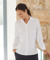 Henbury Women's Wicking Antibacterial Long Sleeve Shirt - Black