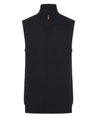 Henbury Sleeveless Zip-through Jumper - Navy