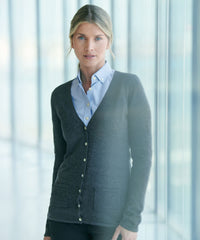 Henbury Women's V-button Cardigan - Black