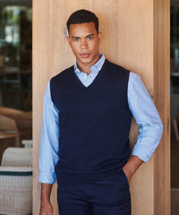 Henbury Sleeveless V-neck Jumper - Black