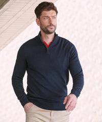 Henbury ¼ Zip Jumper - Black