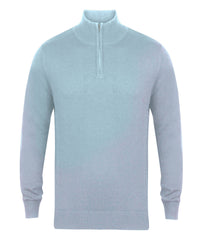 Henbury ¼ Zip Jumper - Light Heather