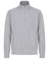Henbury Unisex Sustainable ¼-zip Sweatshirt - Heather Grey