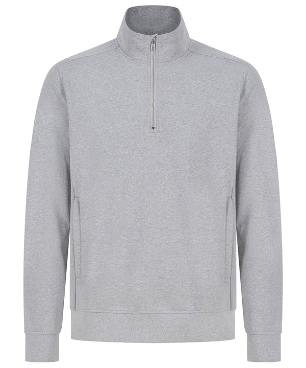 Henbury Unisex Sustainable ¼-zip Sweatshirt - Heather Grey