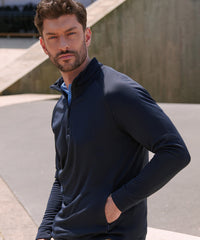 Henbury ¼ Zip Top with Wicking Finish - Black