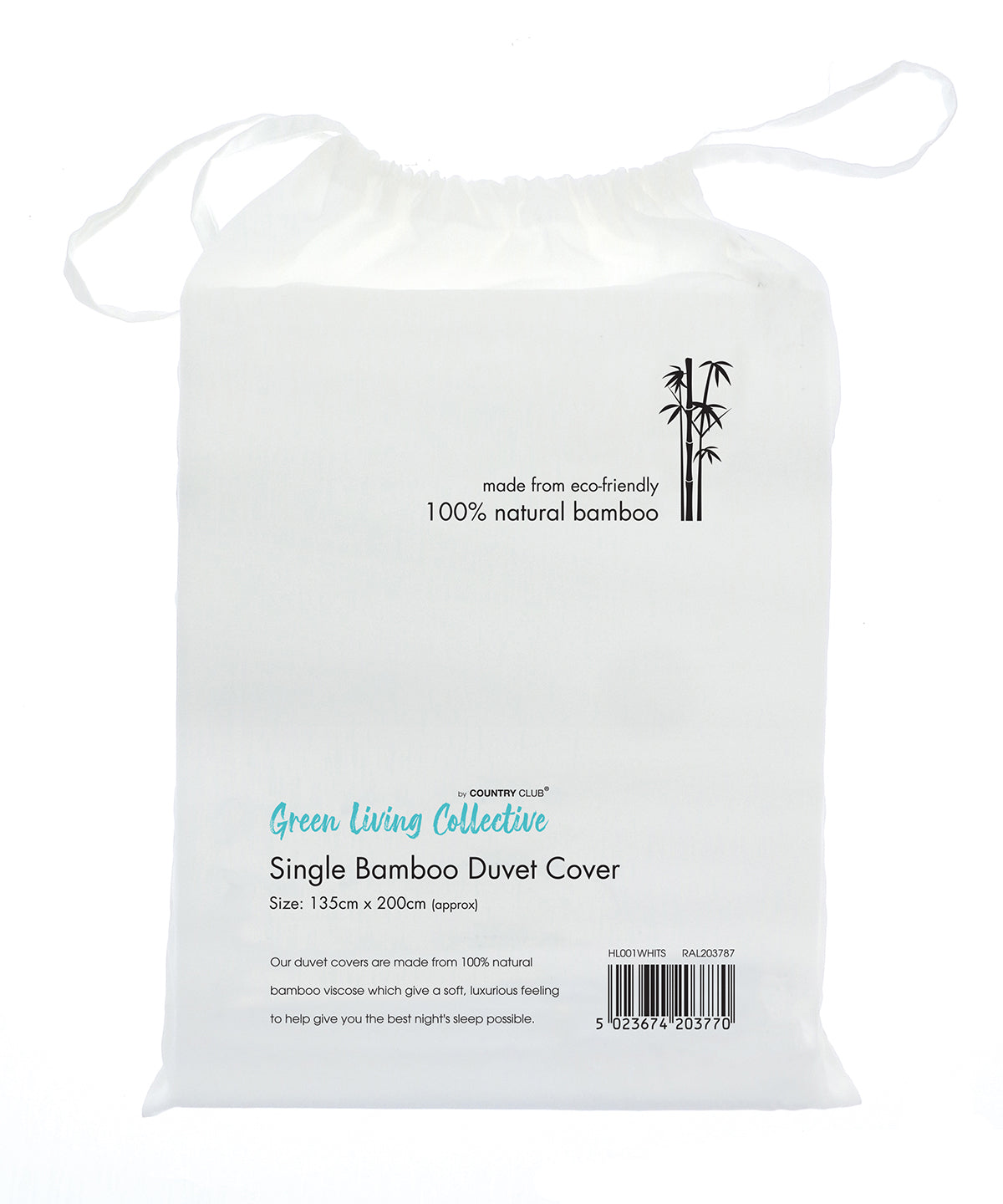 Homeliving 100% Bamboo Duvet Cover - White