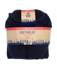 Homeliving Travel Set (neck Pillow, Eye Mask and Fleece Blanket) - Navy