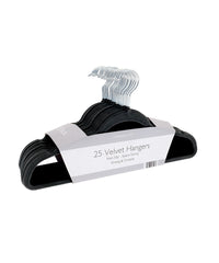 Homeliving Velvet-effect Coat Hangers (25-pack) - Black