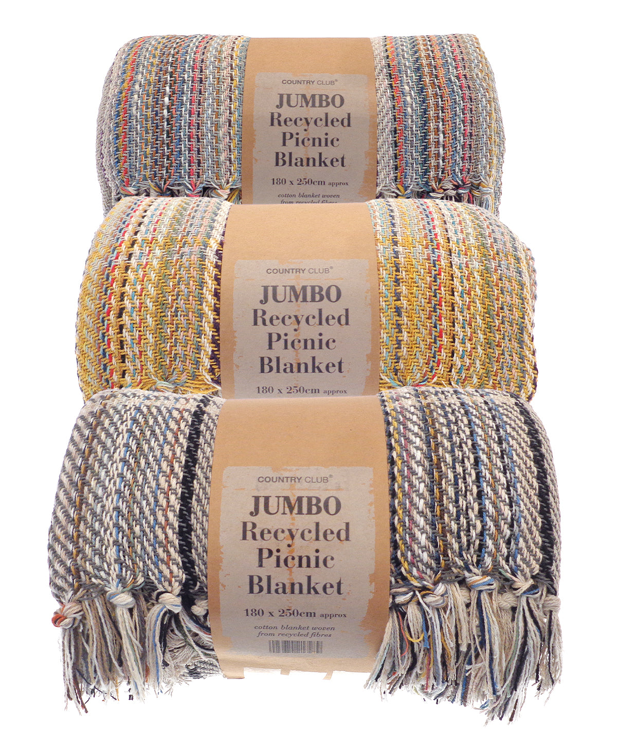 Homeliving Jumbo Recycled Picnic Blanket - Mixed Fabric Colour
