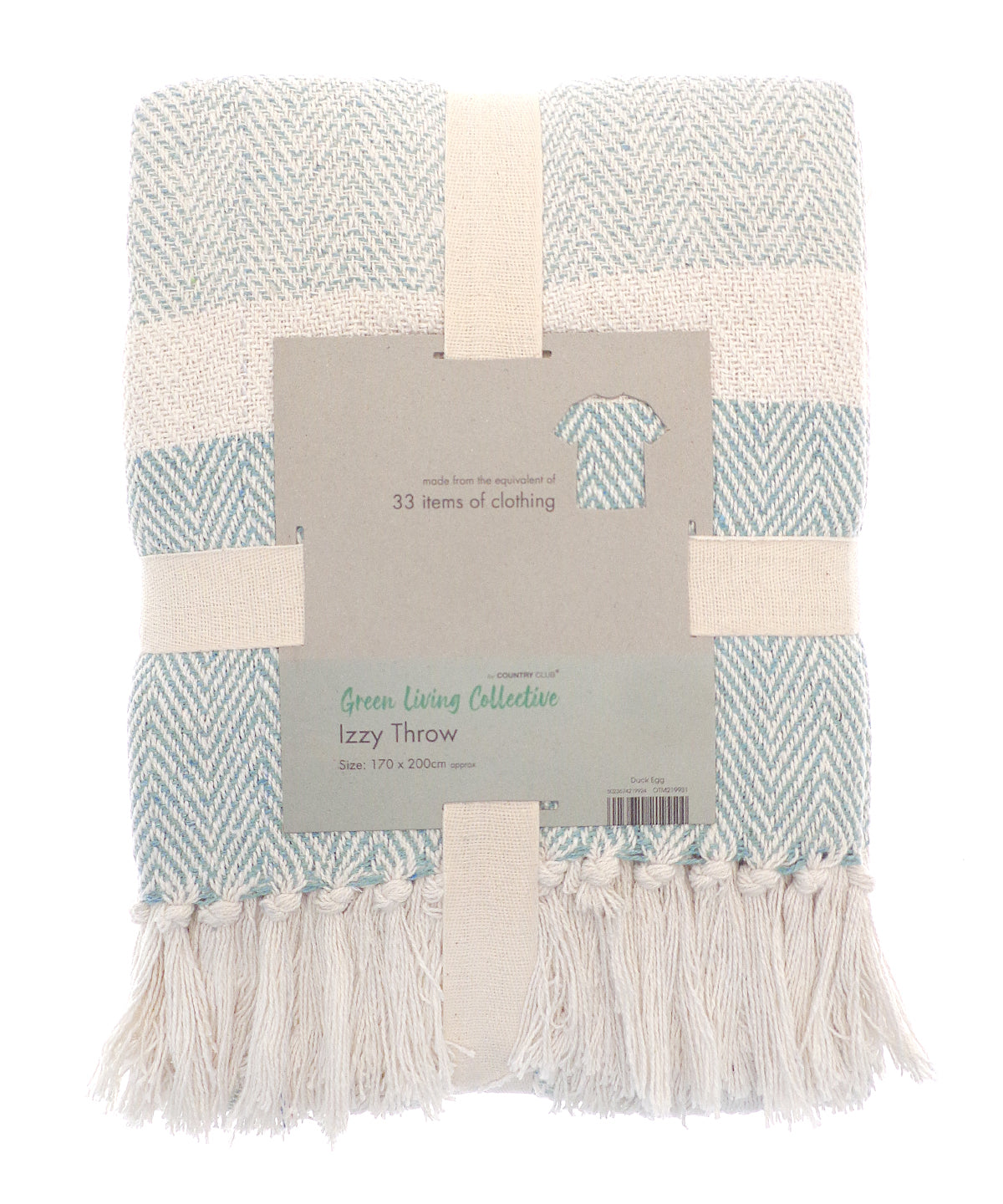 Homeliving Izzy Recycled Throw - Duck Egg