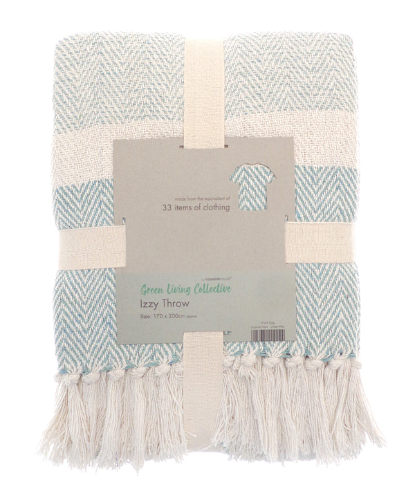 Homeliving Izzy Recycled Throw - Duck Egg