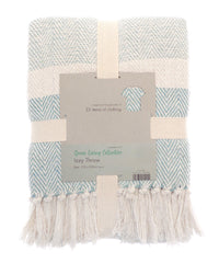 Homeliving Izzy Recycled Throw - Duck Egg