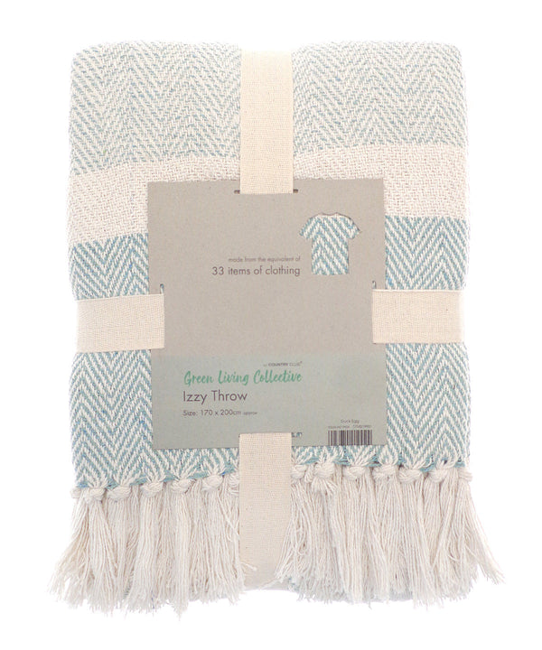 Homeliving Izzy Recycled Throw - Duck Egg