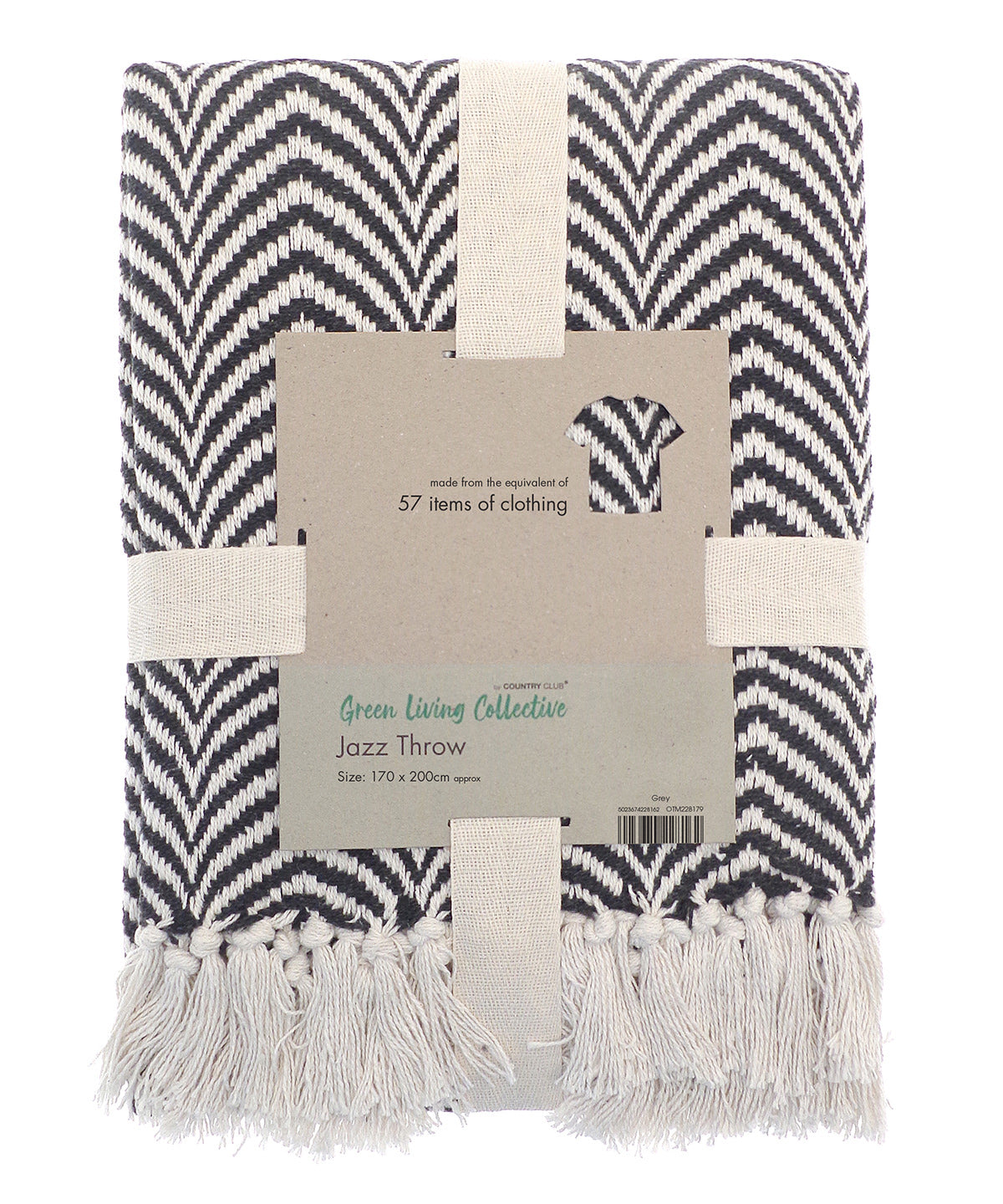Homeliving Recycled Mixed-fabric Throw - Grey