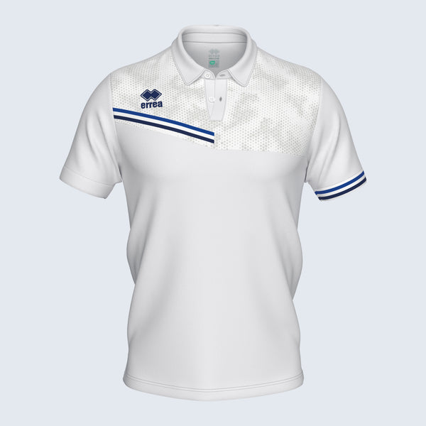 Errea Emir Polo Short Sleeve - White Blue Navy