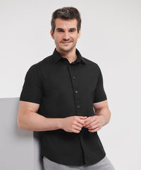 Russell Athletic Short Sleeve Easycare Fitted Shirt - Black