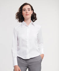 Russell Athletic Women's Long Sleeve Ultimate Non-iron Shirt - Black
