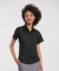 Russell Athletic Women's Short Sleeve Ultimate Non-iron Shirt - Black