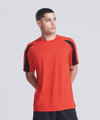 AWDis Contrast Cool T - Arctic White/Fire Red