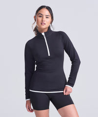 AWDis Women's Cool ½ Zip Sweatshirt - French Navy/Arctic White
