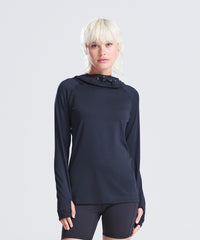 AWDis Women's Cool Cowl Neck Top - Black Slate Melange
