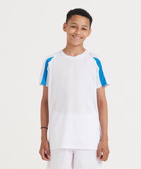 AWDis Kids Contrast Cool T - Arctic White/Fire Red